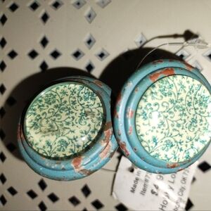 Blue green floral pulls